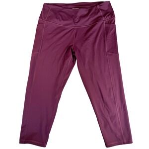 Victoria Sport Burgundy Capris Cropped Leggings Workout Athleisure Size‎ Large